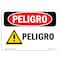 Signmission OSHA Danger Sign, Hazard Spanish, 10in X 7in Rigid Plastic, 10" W, 7" H, Hazard Spanish OS-DS-P-710-LS-1301 - alternate 1